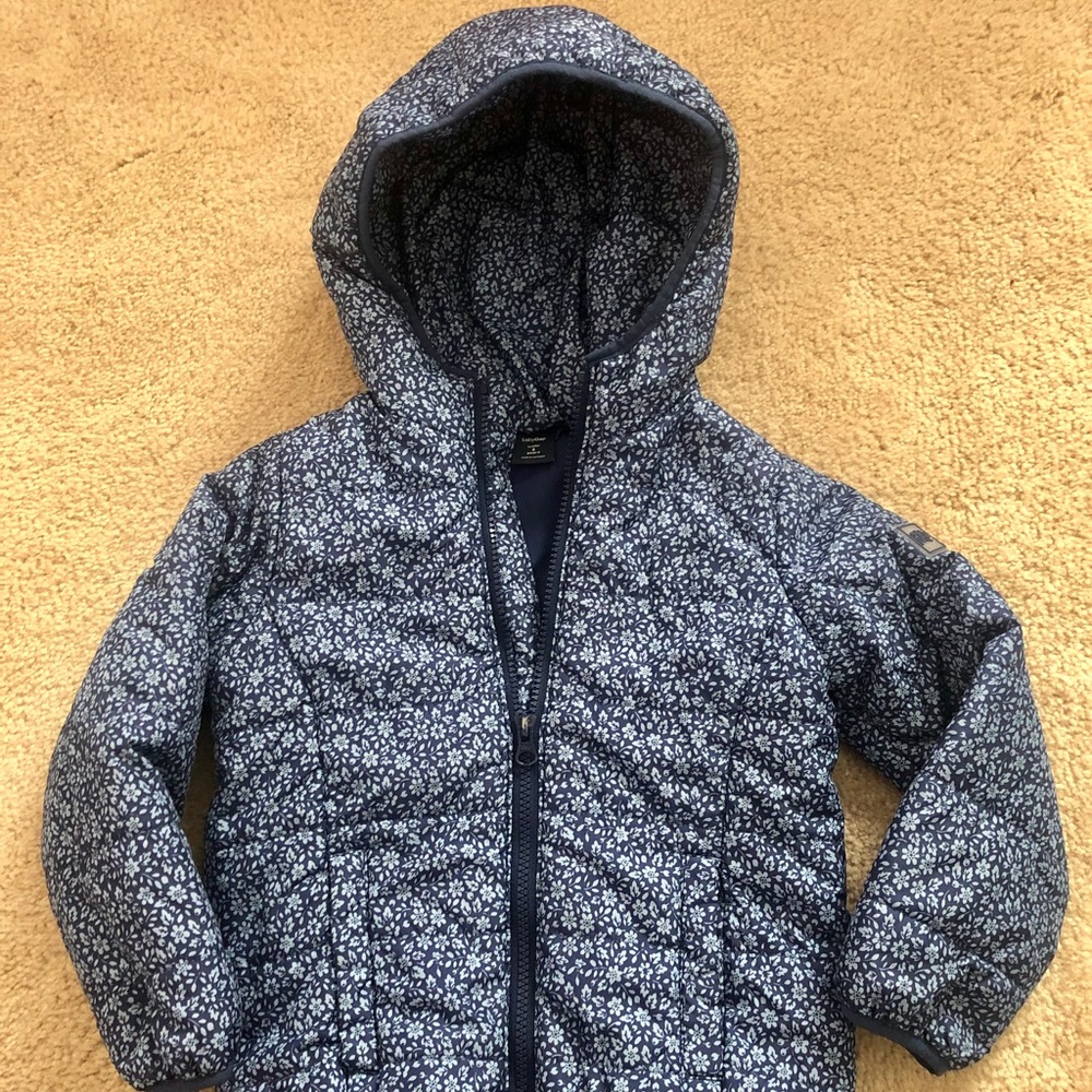 GAP Blue Floral Puffer Jacket 5T